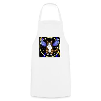 Angel cat in space. - Cooking Apron - white - Front - AI Model Male 185 dark (185cm)
