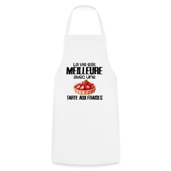 Strawberry Pie - Cooking Apron - white - Front - AI Model Male 185 dark (185cm)