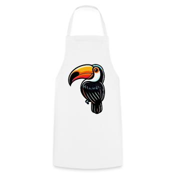 Toucan - Tablier de cuisine - blanc - Devant - AI Model Male 185 dark (185cm)