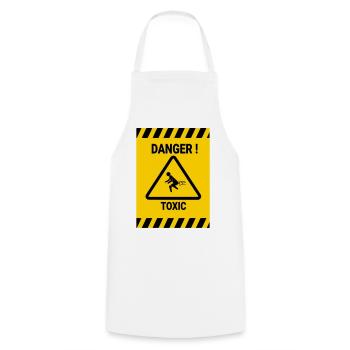 Danger toxic - Cooking Apron - white - Front - AI Model Male 185 dark (185cm)