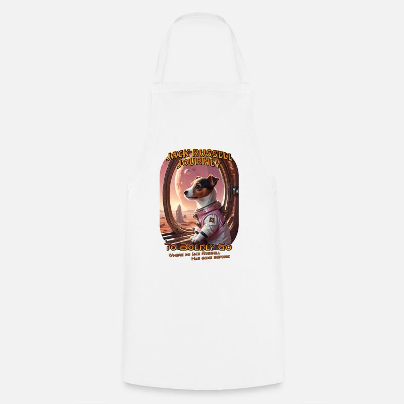To Boldly Go where no Jack Russell has gone before - Cooking Apron - white