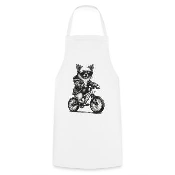 Bicycle Chihuahua Sunglasses Bike Gift - Cooking Apron - white - Front - AI Model Male 185 dark (185cm)