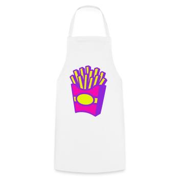 Pommes Pop-Art - Kochschürze - Weiß - Vorne - AI Model Male 185 dark (185cm)