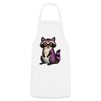 Wunderlicher lila Waschbär-Cartoon-Entwurf - Kochschürze - Weiß - Vorne - AI Model Male 185 dark (185cm)