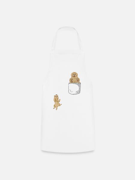 Flauschiges Goldendoodle in der Tasche – Lustiges Hundedesign - Kochschürze - Weiß