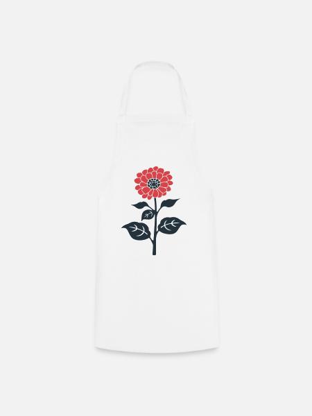 Rote Blume Illustration - Kochschürze - Weiß