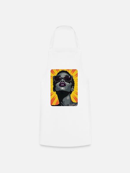 Schwarze Frau Pop Art Design - Kochschürze - Weiß