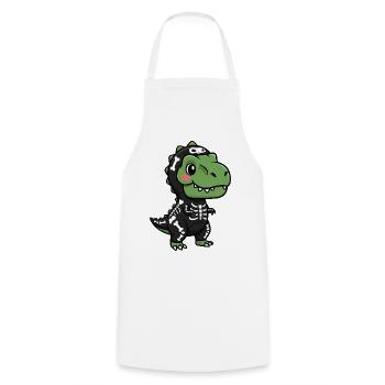 Funny T-Rex Skeleton Halloween Disguise - Cooking Apron - white - Front - AI Model Male 185 dark (185cm)