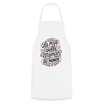 The Most Beautiful Mom in the World - Cooking Apron - white - Front - AI Model Male 185 dark (185cm)