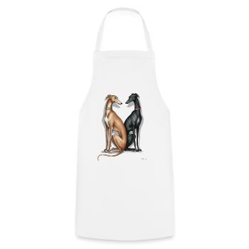 Two Galgos - Cooking Apron - white - Front - AI Model Male 185 dark (185cm)