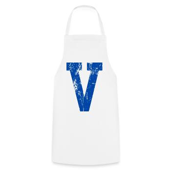 Letter v Sport Retro - Kochschürze - Weiß - Vorne - AI Model Male 185 dark (185cm)
