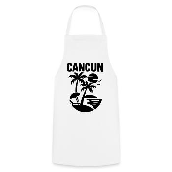 cancun silhouette - Kochschürze - Weiß - Vorne - AI Model Male 185 dark (185cm)