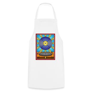 Stained Glass Vinyl Album and Turntable - Cooking Apron - white - Front - AI Model Male 185 dark (185cm)