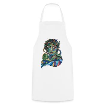 Mother Nature on the Move - Cooking Apron - white - Front - AI Model Male 185 dark (185cm)