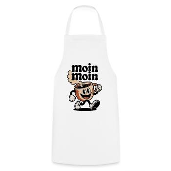 Tasse de café Dessin animé joyeux - Tablier de cuisine - blanc - Devant - AI Model Male 185 dark (185cm)
