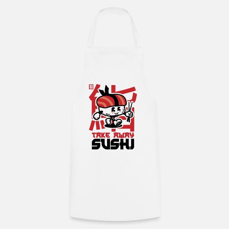 take away sushi - Kochschürze - Weiß