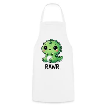 Süßer Dino T-Rex Dinosaurier Cartoon Chibi Roar - Kochschürze - Weiß - Vorne - AI Model Male 185 dark (185cm)