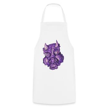 Purple devil - Cooking Apron - white - Front - AI Model Male 185 dark (185cm)
