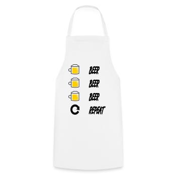 Bier Bier Bier Wiederholung - Kochschürze - Weiß - Vorne - AI Model Male 185 dark (185cm)