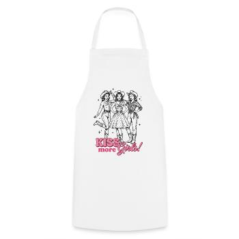Mois de la fierté LGBTQ - Embrasser plus de filles - Tablier de cuisine - blanc - Devant - AI Model Male 185 dark (185cm)