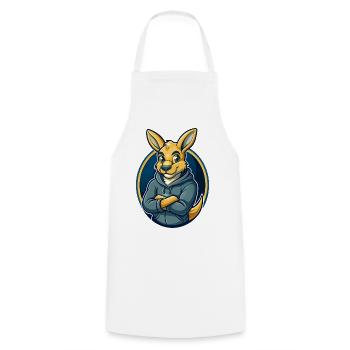 Kangaroo Kawaii mascotte dessin animé Clipart Logo Badge - Tablier de cuisine - blanc - Devant - AI Model Male 185 dark (185cm)