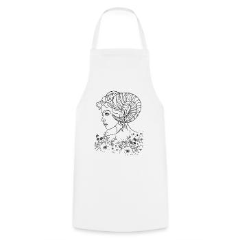 Aries Woman – Astrology Gift - Cooking Apron - white - Front - AI Model Male 185 dark (185cm)