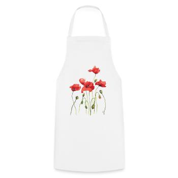 Coquelicots rouges - Tablier de cuisine - blanc - Devant - AI Model Male 185 dark (185cm)