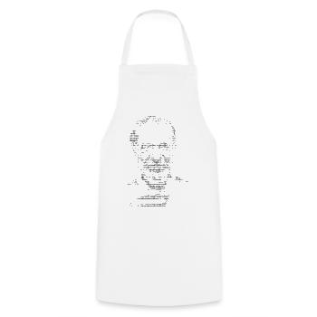 Charles Bukowski-Porträt ASCII - Kochschürze - Weiß - Vorne - AI Model Male 185 dark (185cm)