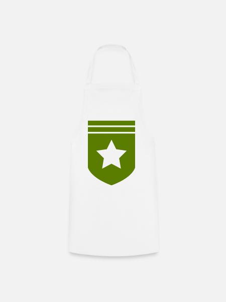 Grünes Wappenstern-Design - Kochschürze - Weiß