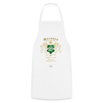 Saxonia Wappen Löwen-Emblem - Kochschürze - Weiß - Vorne - AI Model Male 185 dark (185cm)
