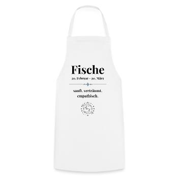 Fische Sternzeichen Eigenschaften - Kochschürze - Weiß - Vorne - AI Model Male 185 dark (185cm)