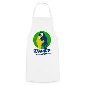 Voando nos seus braços – Romantisches Statement - Kochschürze - Weiß - Vorne - AI Model Male 185 dark (185cm)