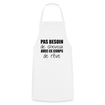 Pas besoin de cheveux avec ce corps de rêve - Tablier de cuisine - blanc - Devant - AI Model Male 185 dark (185cm)