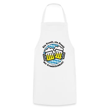 Ein Prosit der Gemütlichkeit! (Bier-Maßkrug) - Cooking Apron - white - Front - AI Model Male 185 dark (185cm)