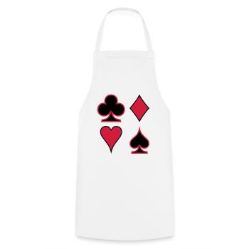 Poker Deck Dealer Trumpf Spielkarten Skat Canasta - Kochschürze - Weiß - Vorne - AI Model Male 185 dark (185cm)
