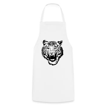 Tiger - Kochschürze - Weiß - Vorne - AI Model Male 185 dark (185cm)