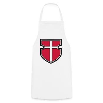 coat of arms shield knight crusader crusade cross go - Cooking Apron - white - Front - AI Model Male 185 dark (185cm)