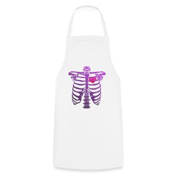 Ribcage with Heart - Purple - Halloween - Cooking Apron - white - Front - AI Model Male 185 dark (185cm)