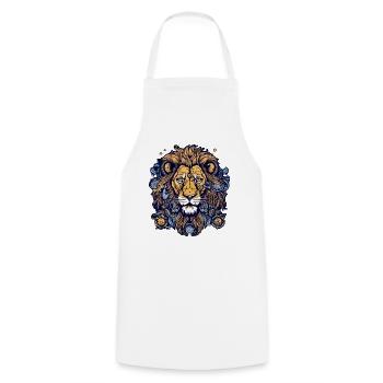 Kitu the lion - Cooking Apron - white - Front - AI Model Male 185 dark (185cm)