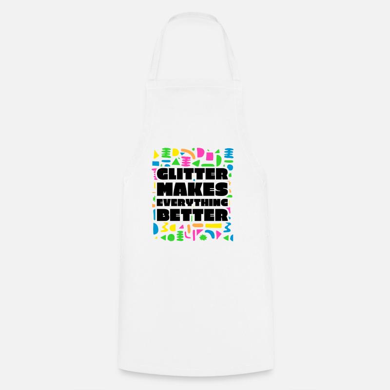 Glitter - Cooking Apron - white