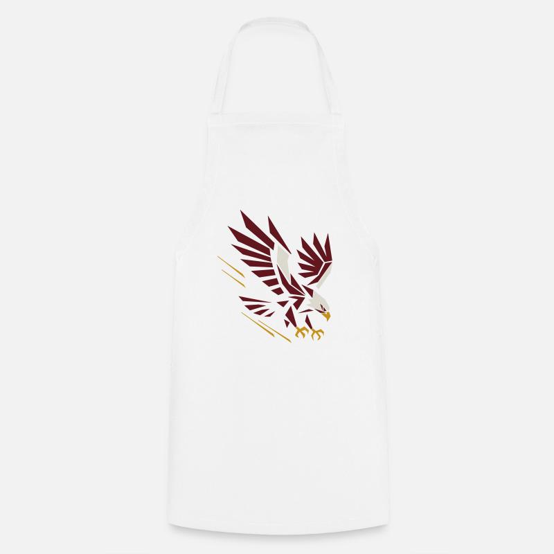Geometric Eagle on Attack - Cooking Apron - white