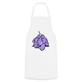 Unicorn, elephant, bad-tempered, angry, sad - Cooking Apron - white - Front - AI Model Male 185 dark (185cm)