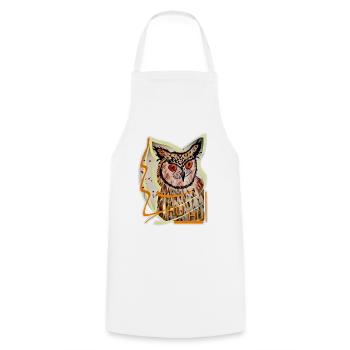 Owl - Kochschürze - Weiß - Vorne - AI Model Male 185 dark (185cm)