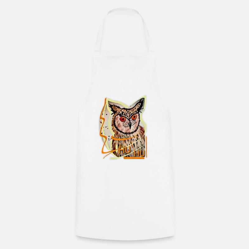 Owl - Cooking Apron - white