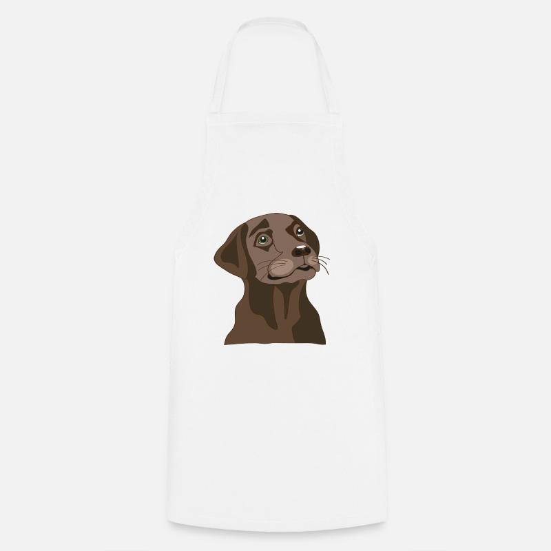 Brown Labrador - Cooking Apron - white