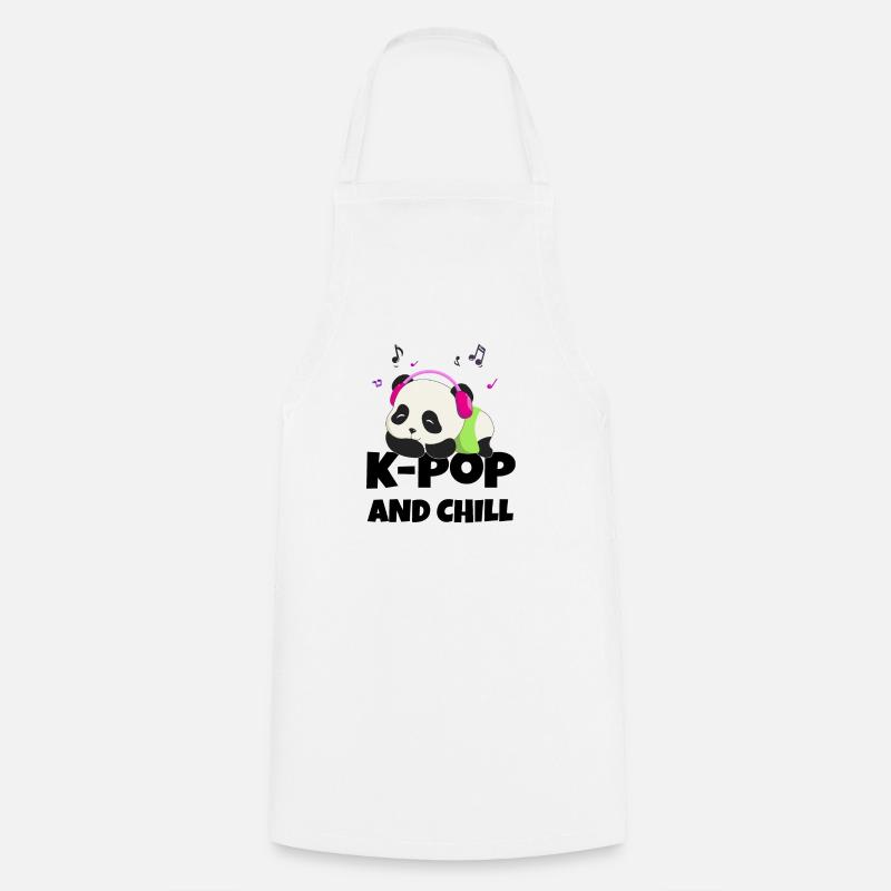 K-POP et chill. Blanc # 2 - Tablier de cuisine - blanc