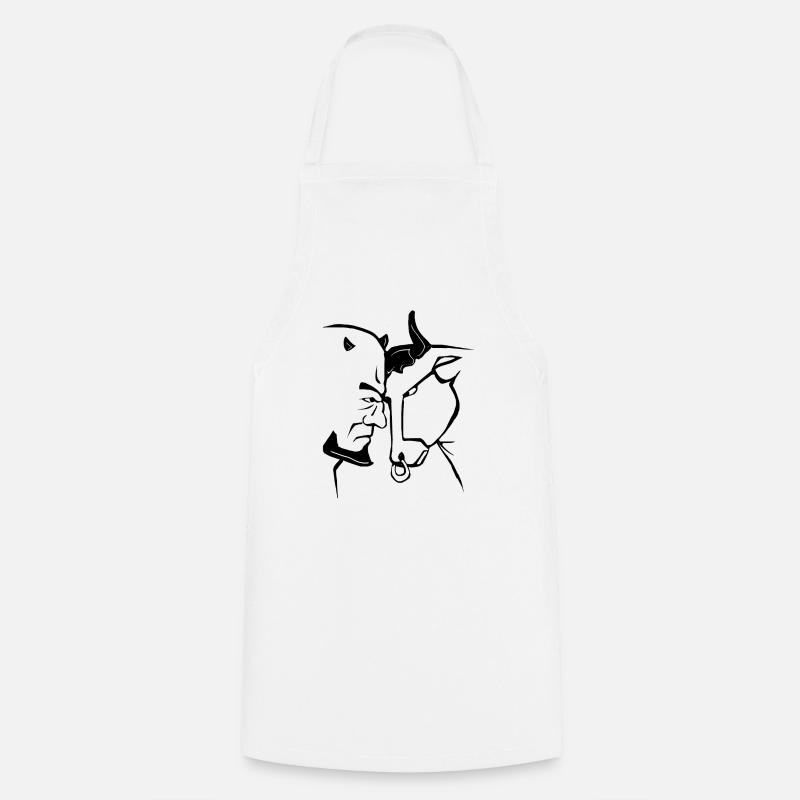 Taureau et diable - Tablier de cuisine - blanc