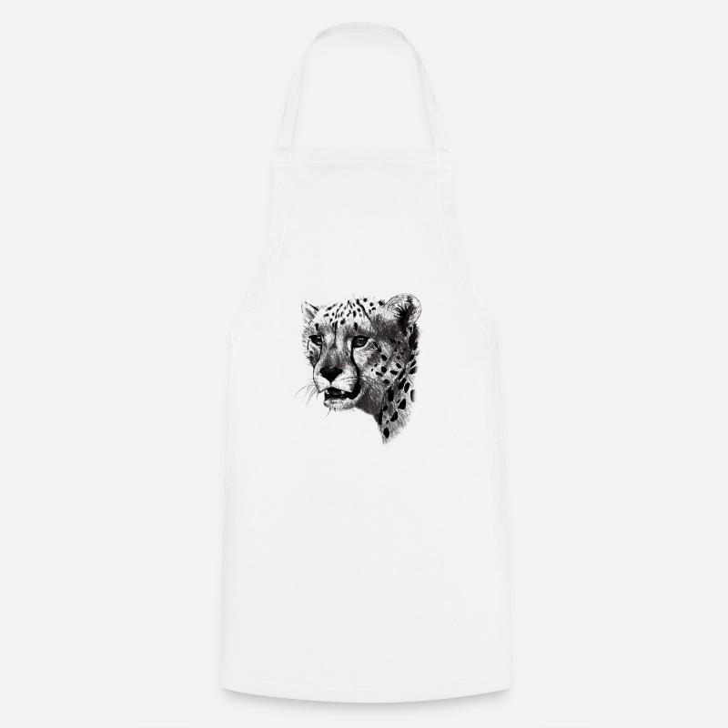 cheetah face - Cooking Apron - white