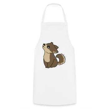 wolf - Cooking Apron - white - Front - AI Model Male 185 dark (185cm)