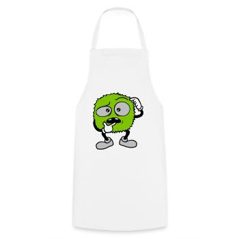 Comic skeptical face monster - Cooking Apron - white - Front - AI Model Male 185 dark (185cm)